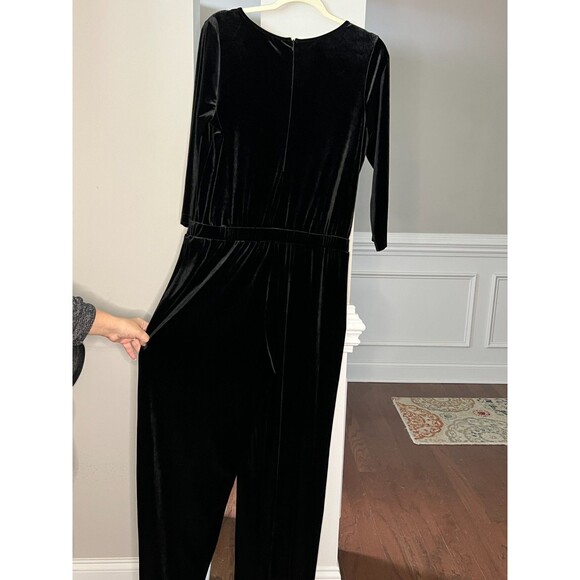 Joan Rivers Velvet Jumpsuit A298060 Black Size M - Picture 5 of 6